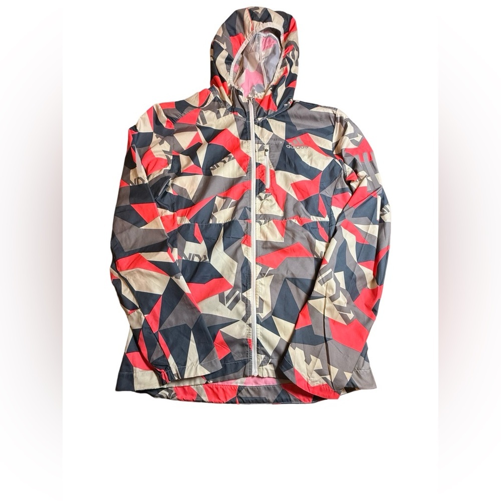 Adidas Women’s Running Windbreaker Jacket - Bold Geometric Print - Picture 3 of 11